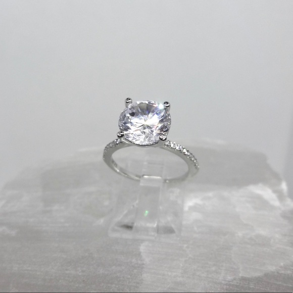 925 Sterling Silver 3 CT  Solitaire Ring - Picture 9 of 9